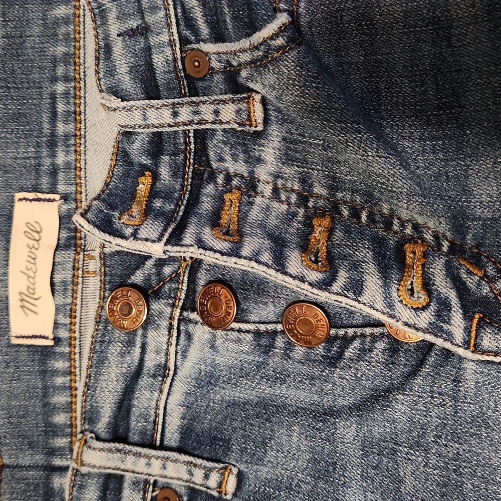 Madewell 9" High Rise Skinny Jeans 26T Distressed Hem - Picture 6 of 11